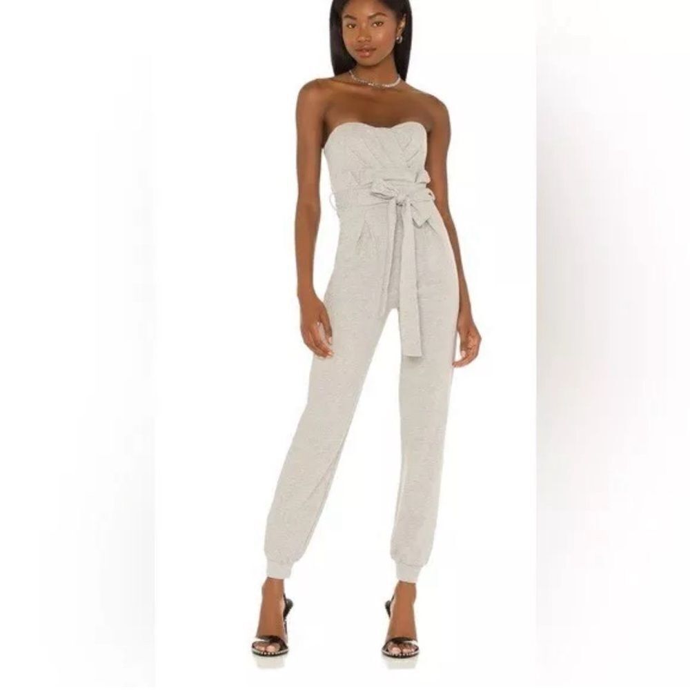 Michael Costello X Revolve Helen Jumpsuit in Heather Grey Sz XL